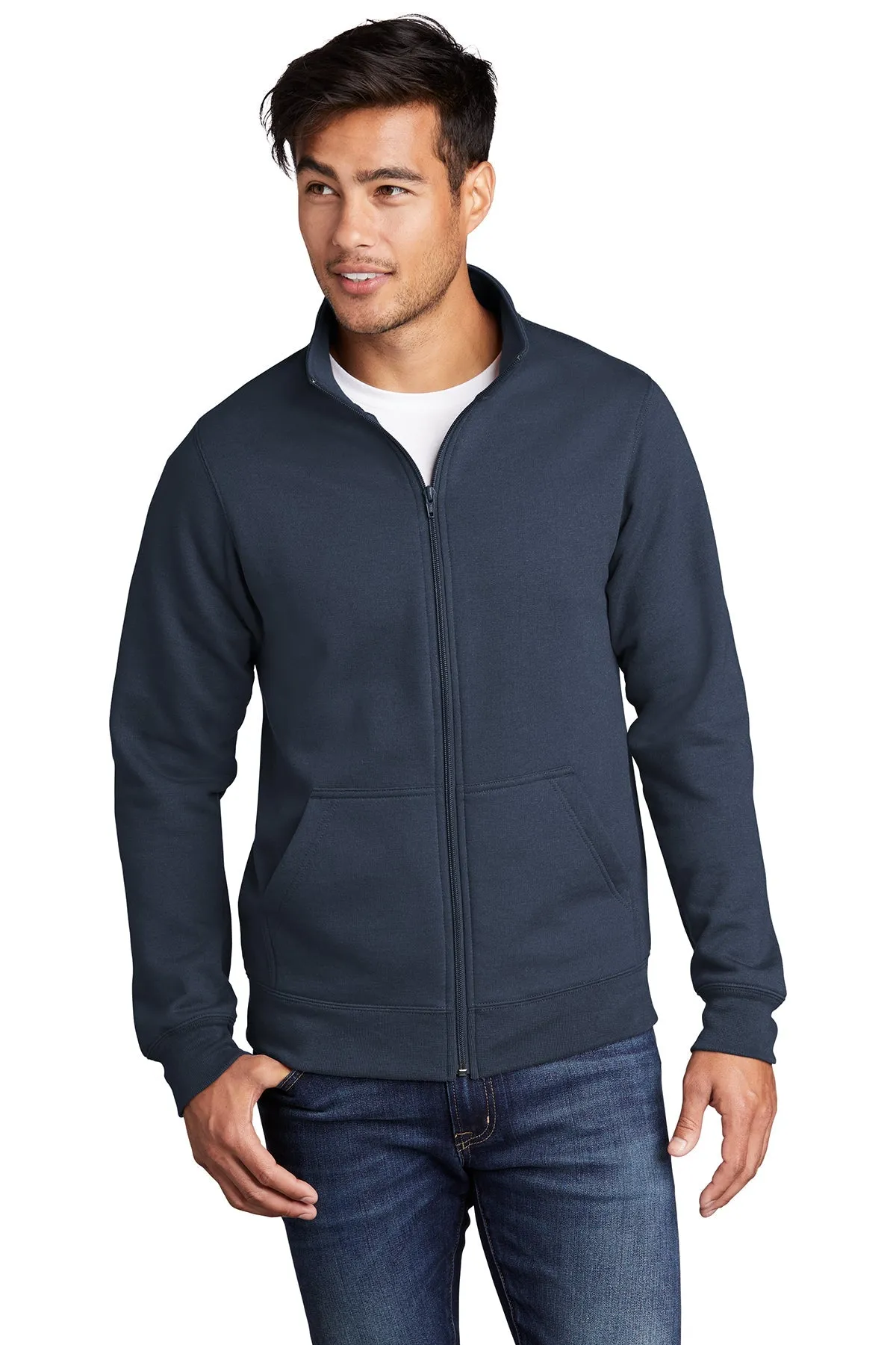 Port & Company Custom Cadet Collar Pullovers, Navy