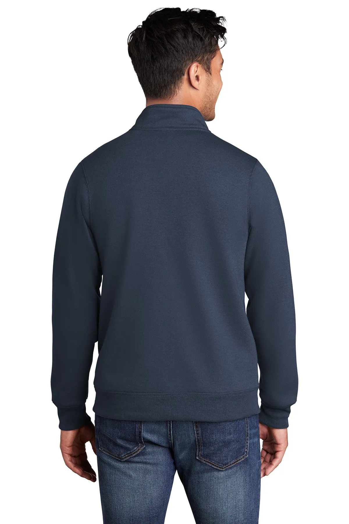 Port & Company Custom Cadet Collar Pullovers, Navy