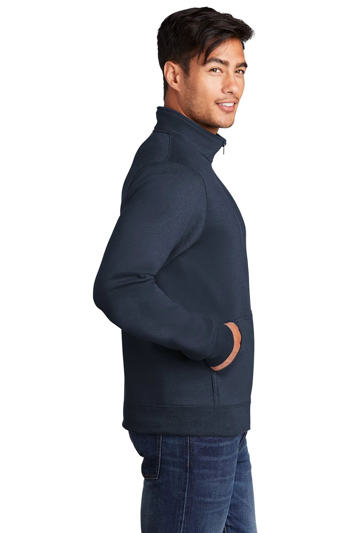 Port & Company Custom Cadet Collar Pullovers, Navy
