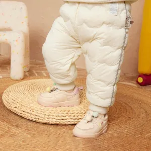 Solid Color High Waist Winter Baby Down Pants