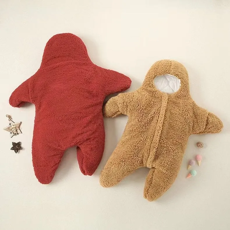 Starfish Winter Quilted Plush Baby Swaddle