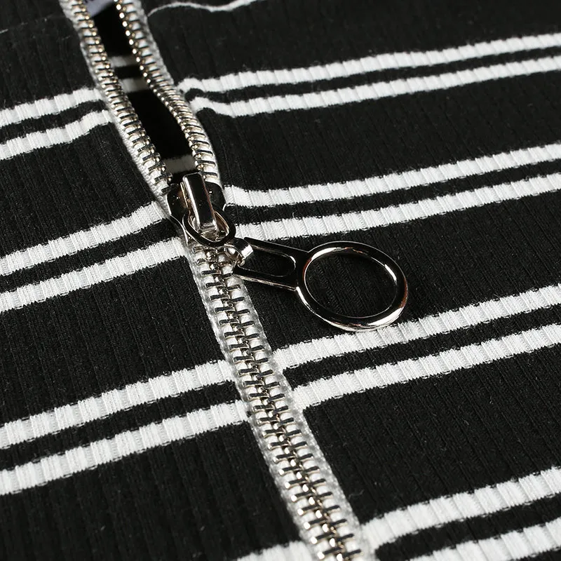 stripped cropped pullover sweatshirt