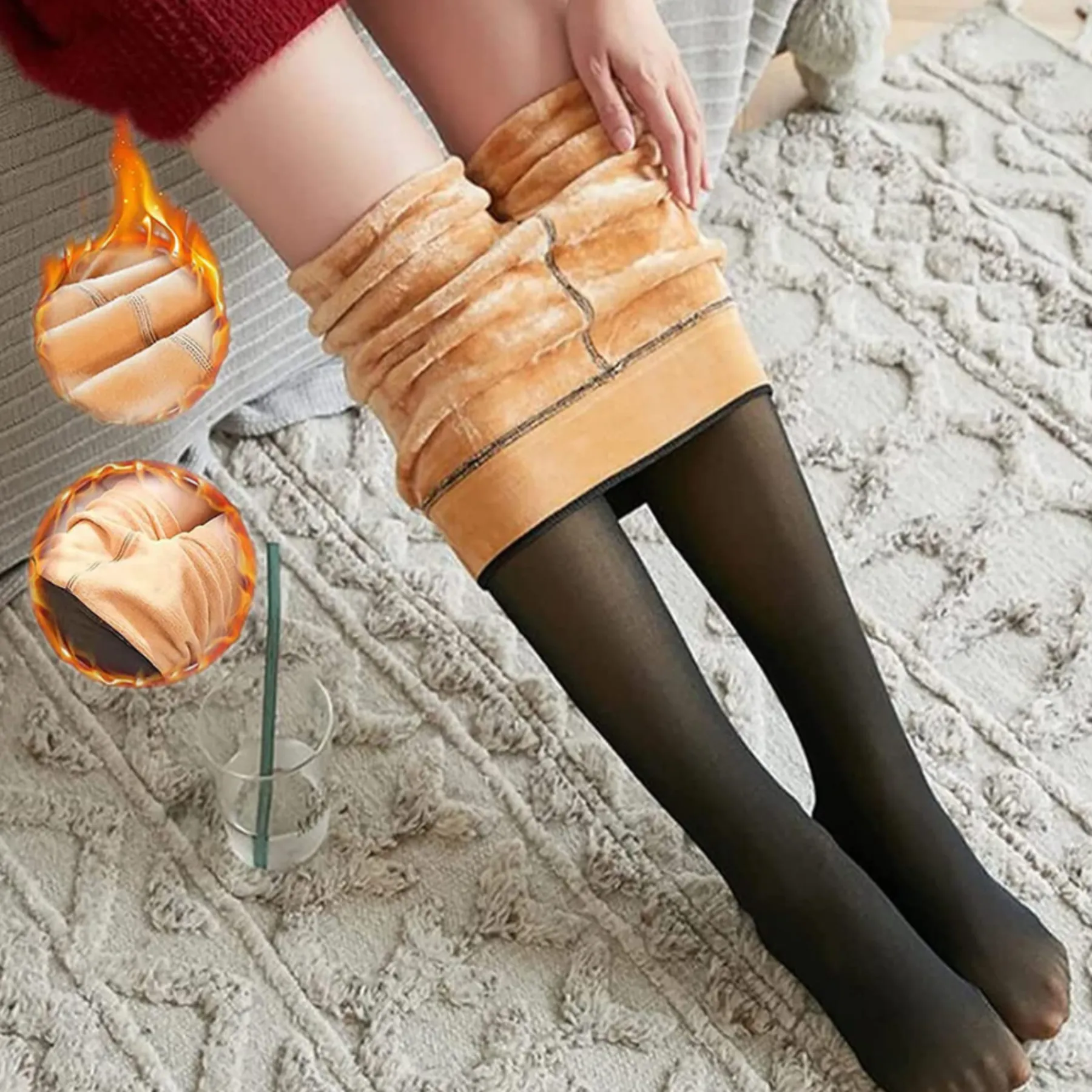 Sugar Translucent Fleece Lined Tights