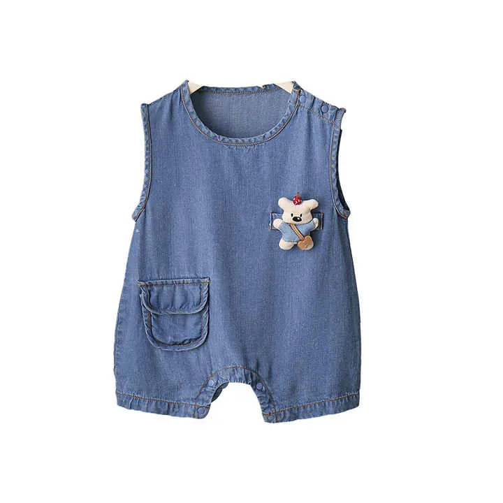 Summer Sleeveless Denim Baby -رومبير جينز صيفي