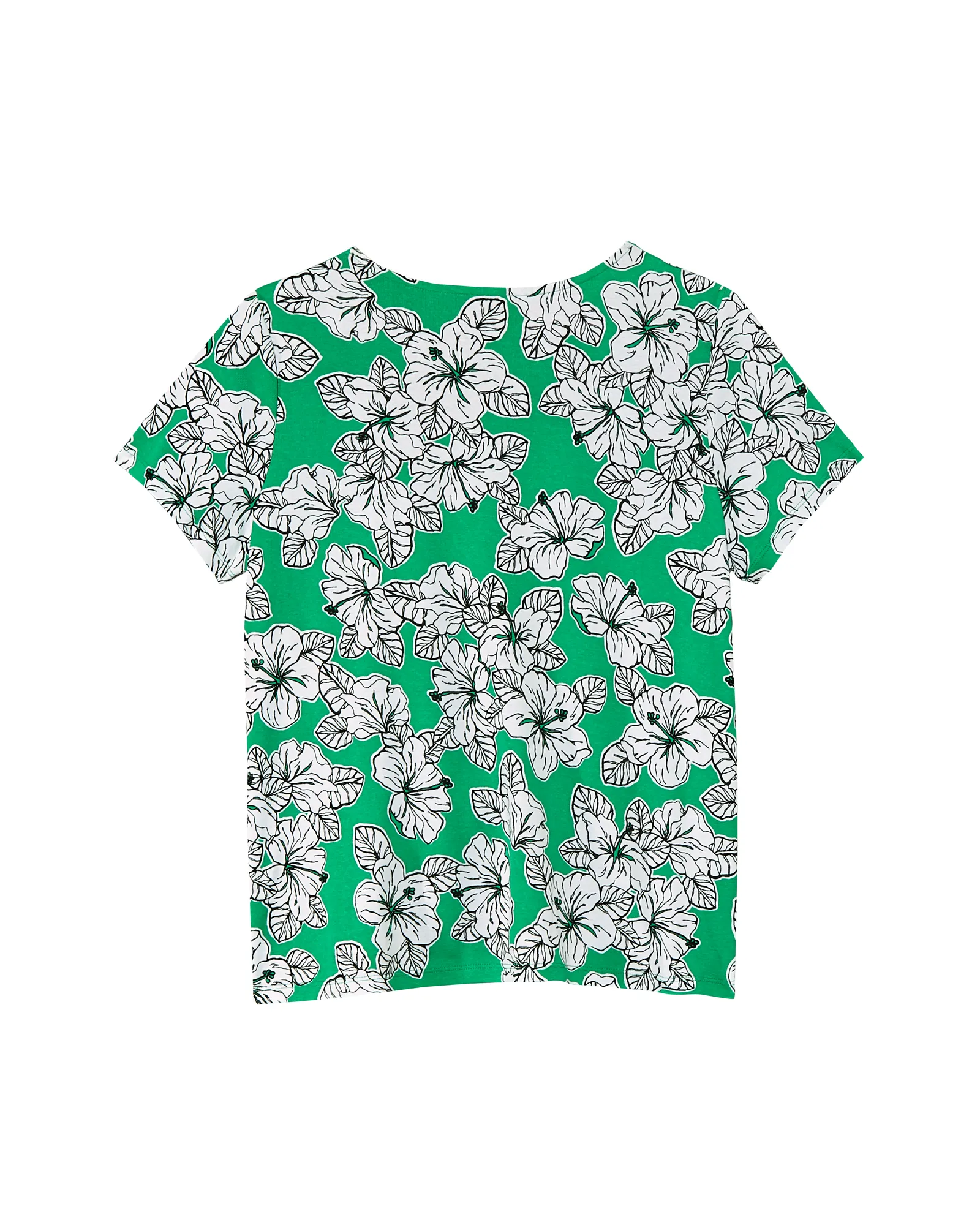 Tiffany Printed 100% Cotton Top | Kelly Green / White