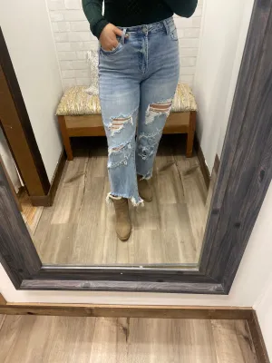 Urban Distressed Jeans-Light Wash