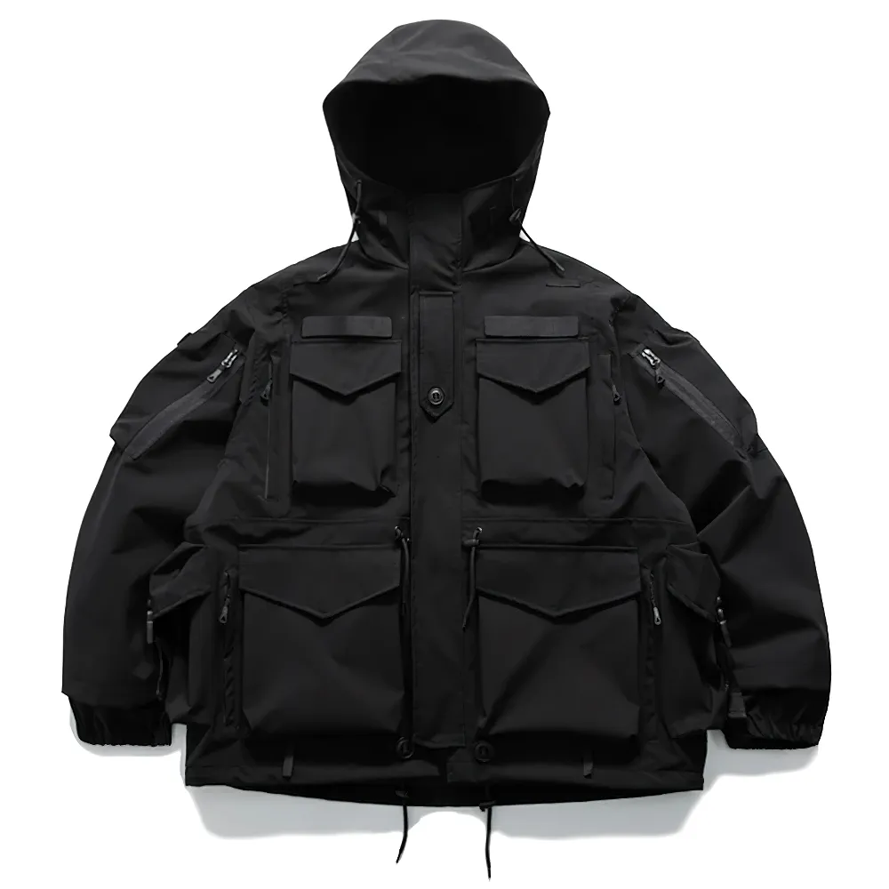 Waterproof Hooded Jacket with Multiple Pockets - SF2262