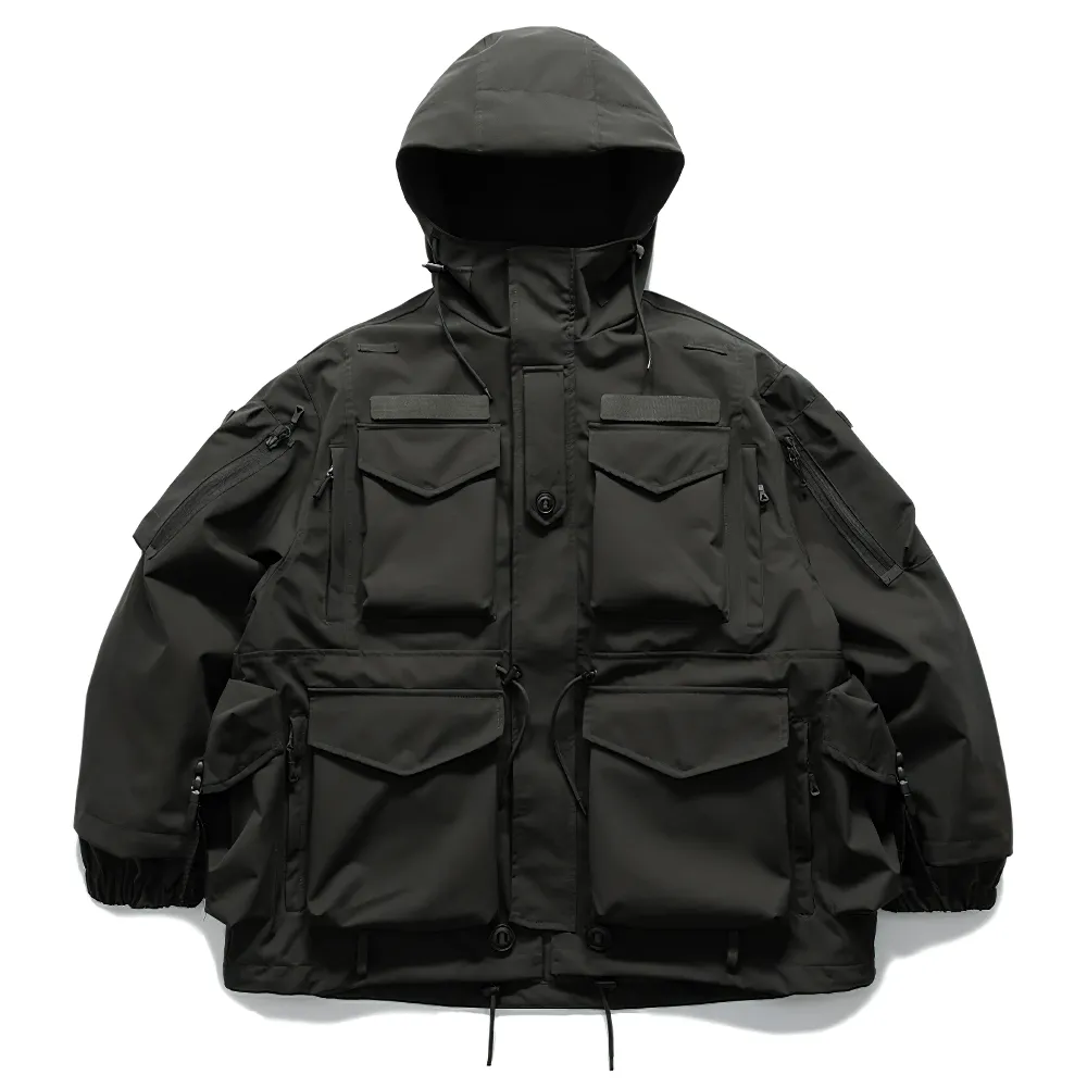 Waterproof Hooded Jacket with Multiple Pockets - SF2262