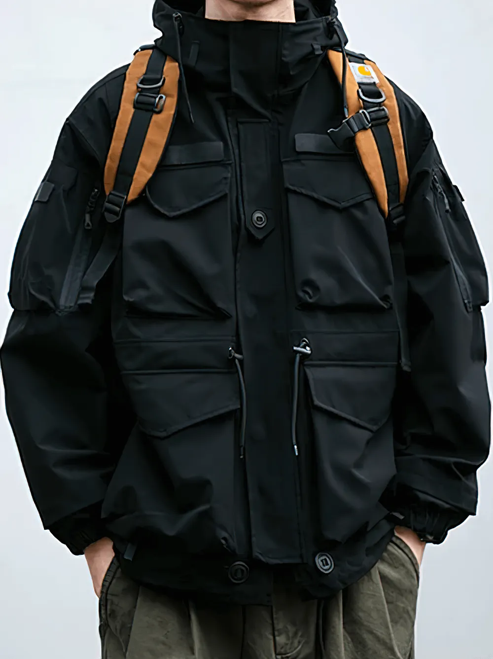 Waterproof Hooded Jacket with Multiple Pockets - SF2262