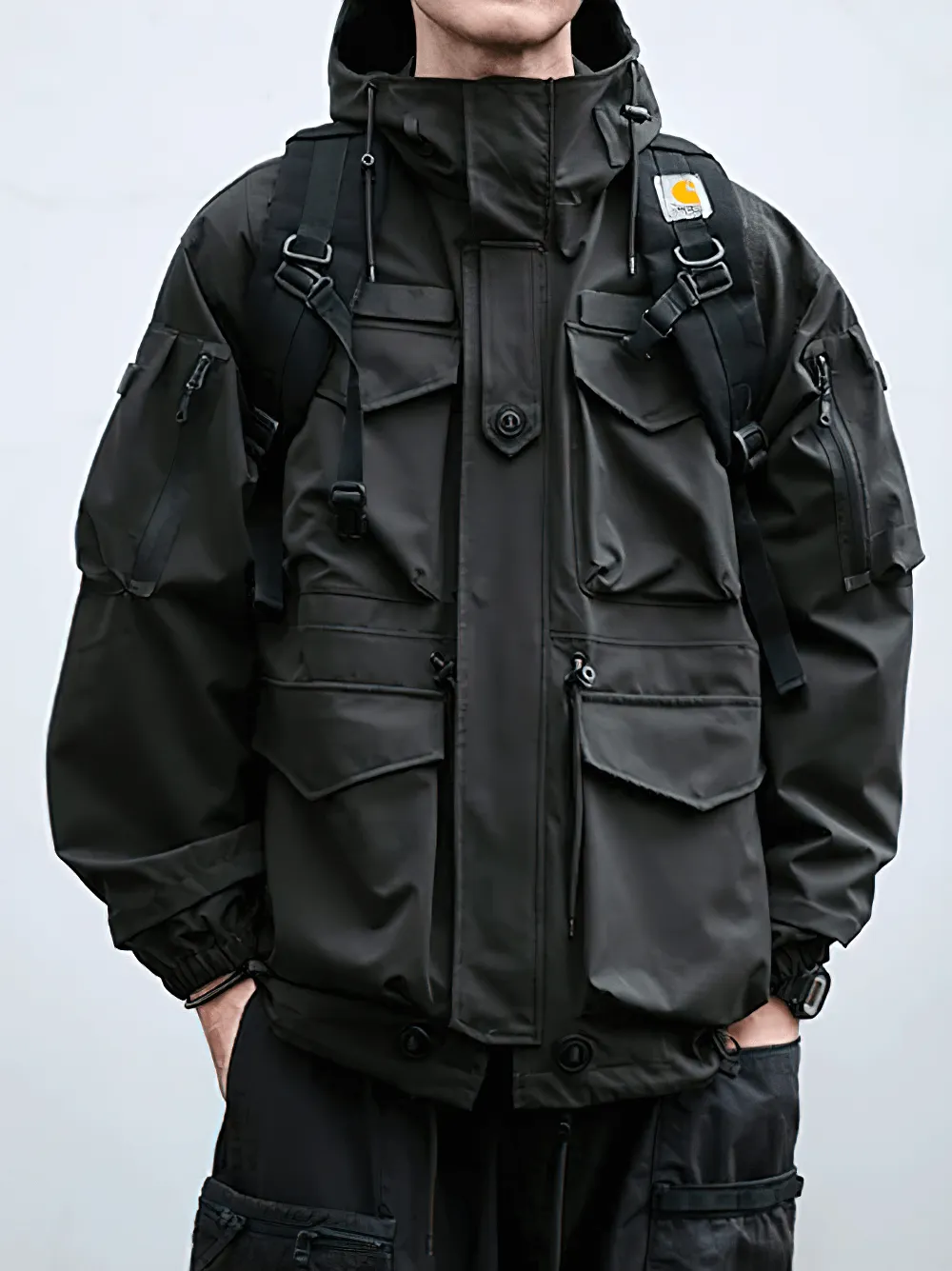 Waterproof Hooded Jacket with Multiple Pockets - SF2262