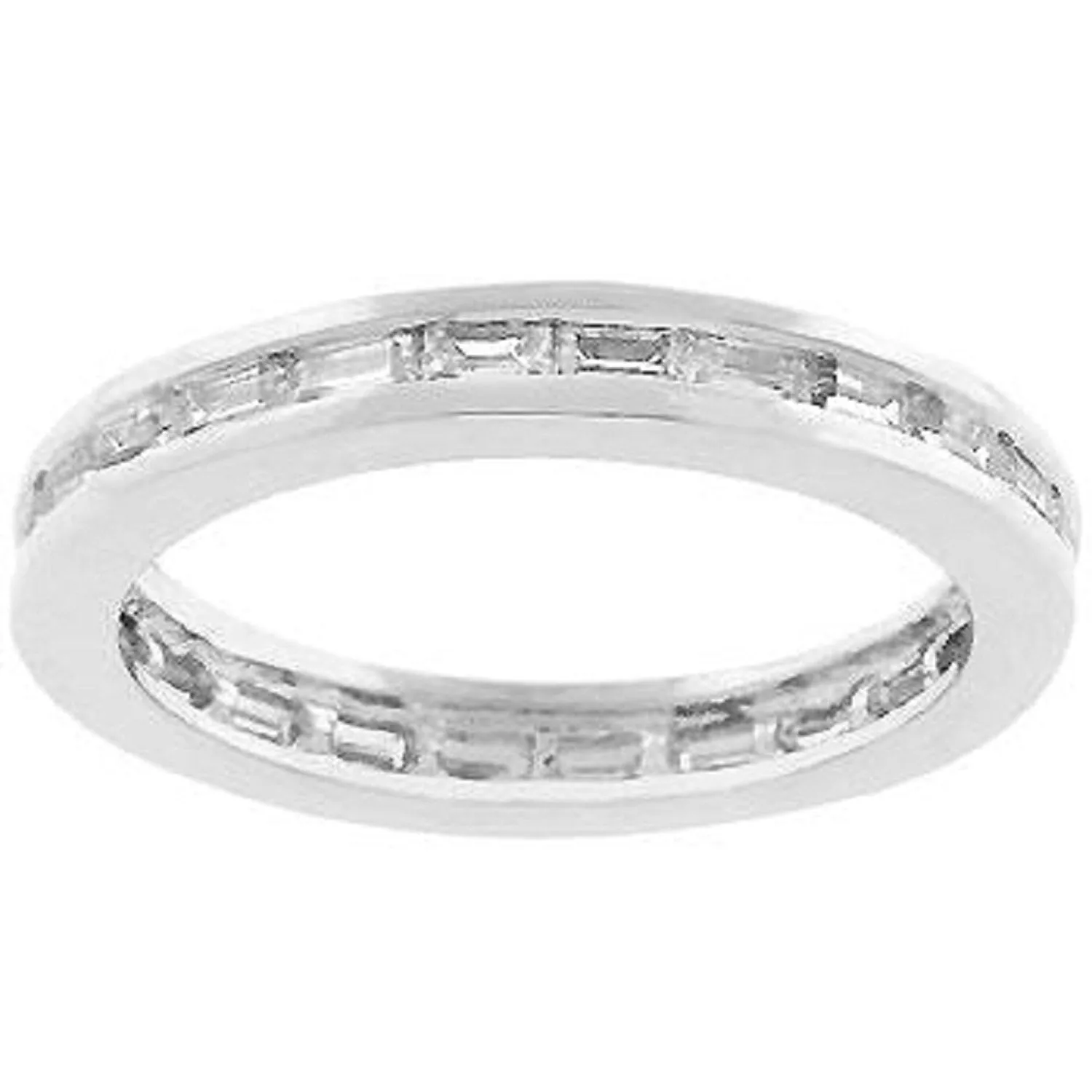 WildKlass Rhodium Plated White Eternity Ring