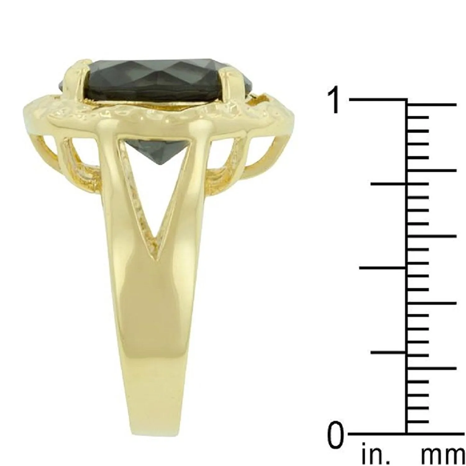 WildKlass Smokey Cubic Zirconia Organic Ring