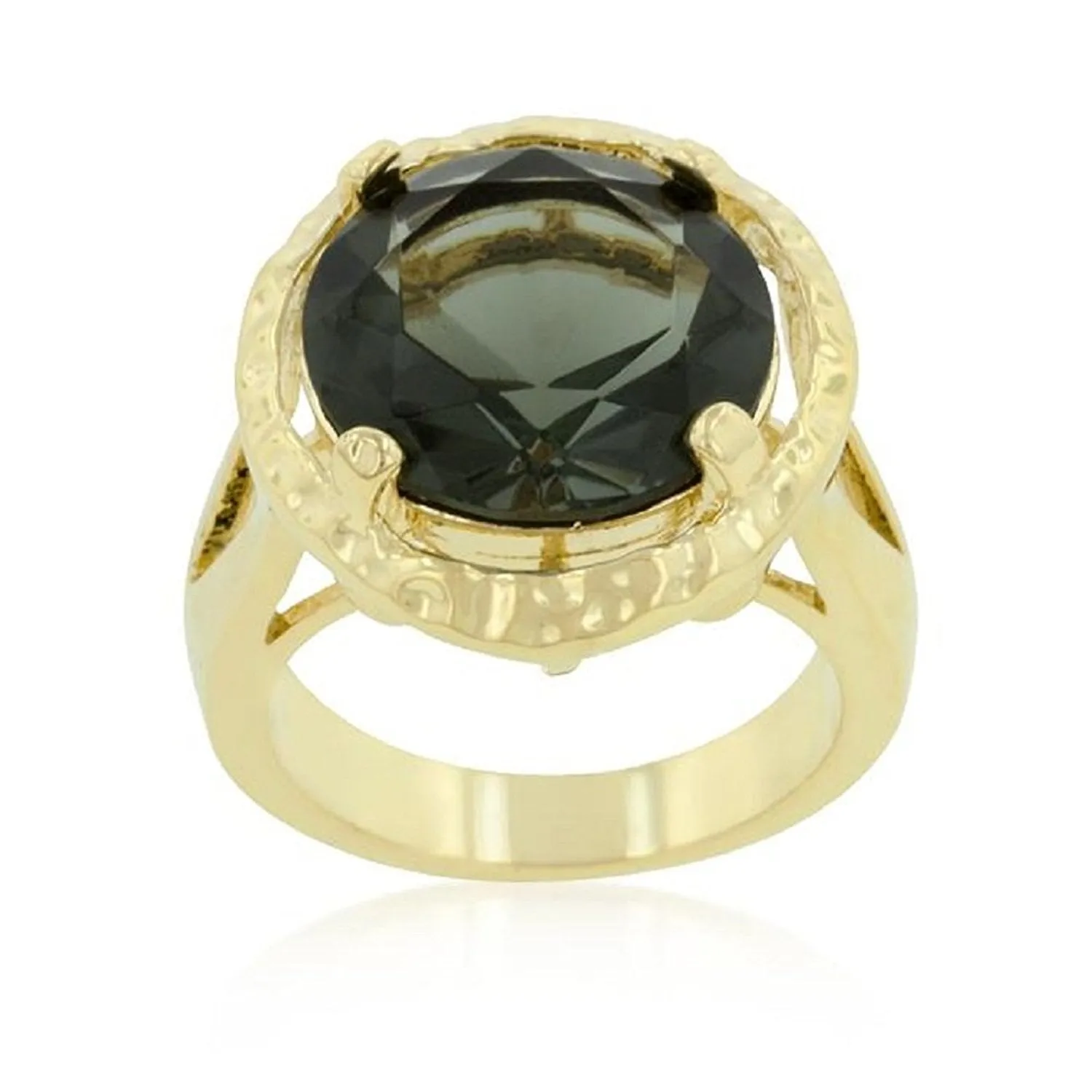 WildKlass Smokey Cubic Zirconia Organic Ring