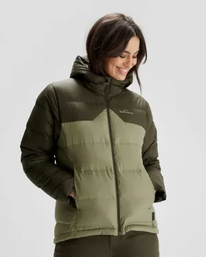 Women's Epiq Hooded Down Jacket - Beech/Dark Moss
