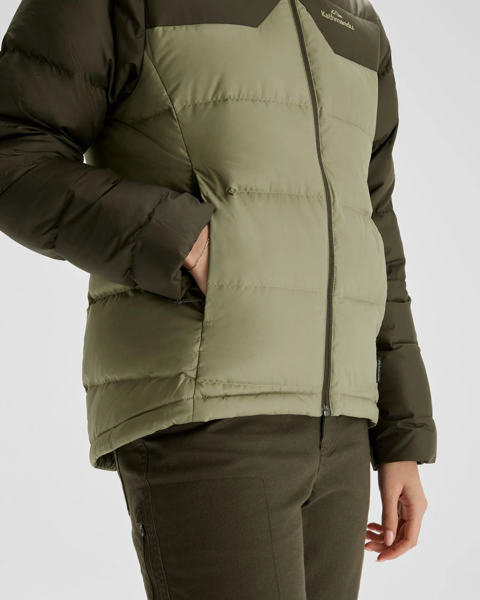 Women's Epiq Hooded Down Jacket - Beech/Dark Moss