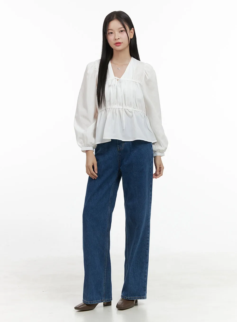 Yara Effortless Wide Leg Denim Jeans OS411