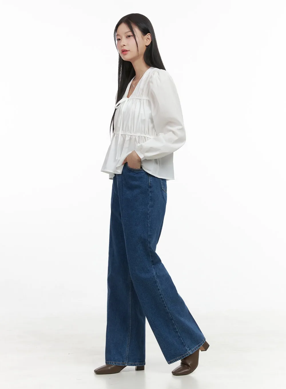 Yara Effortless Wide Leg Denim Jeans OS411